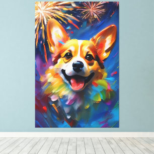 Canvas Premium com córgi alegre e divertido
