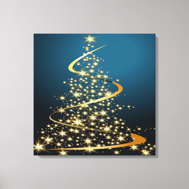 Canvas Premium da Árvore de Natal ouro (Frente)