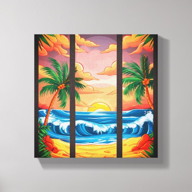 Canvas Premium de Arte de praia tropical (Frente)