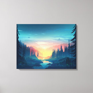 Canvas Premium de Florestas Sunset (Gloss)