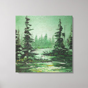 Canvas Print Ann Hayes Pintando Floresta Verde
