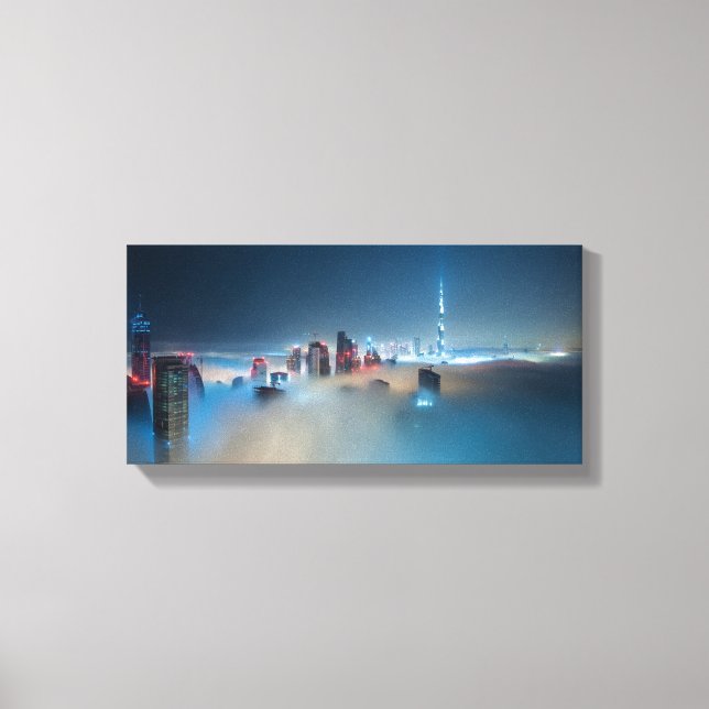 Canvas Print - Dubai Skyline em um Dia de Mistura (Frente)