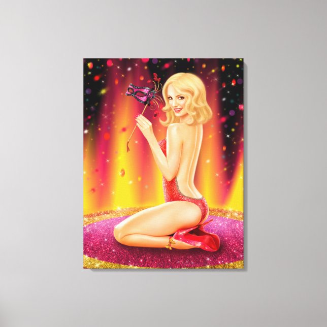 Canvas Print Glamor lindo Pin up Girl show (Frente)