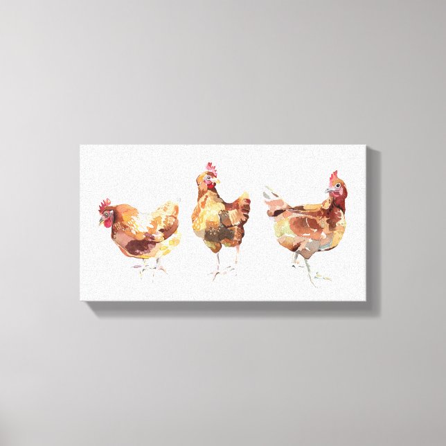Canvas Print - Três Galinhas De Fábrica (Frente)