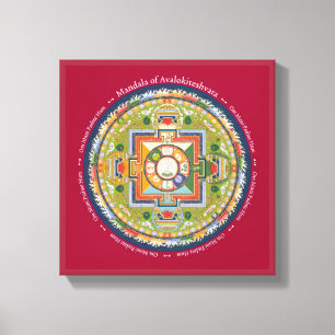 CANVAS QUADRADA - Mandala de Chenrezig (Compaixão)