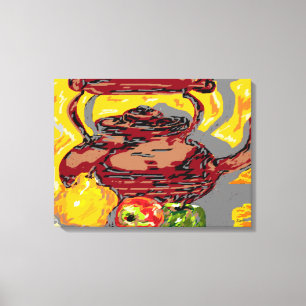 Canvas Quebra da Vida Estática: Tea Kettle com Fru