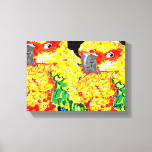 Canvas Quebrar/ Parrots Relógio