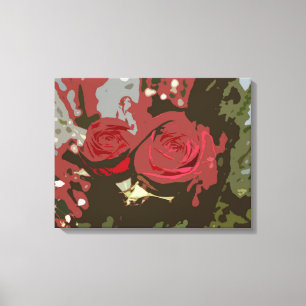 Canvas Romântica de Arte Digital do Rosa vermelha