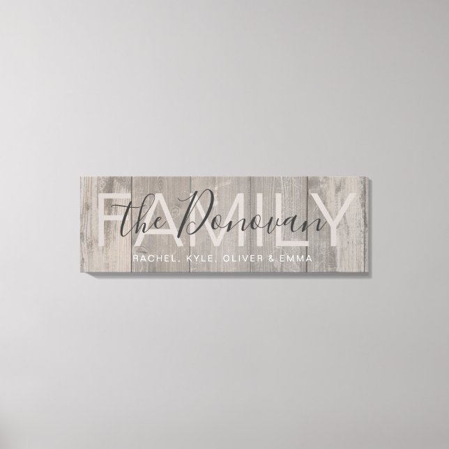 Canvas Rustic Wood Family (Frente)