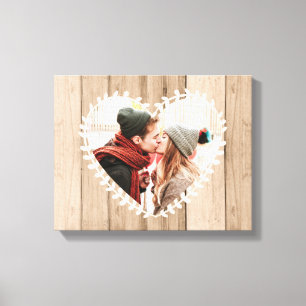 Canvas rústicas personalizadas do coração da fo
