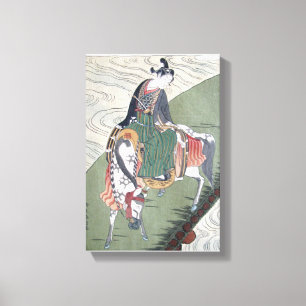 Canvas Samurai sobre o Impressão de Bloco de Madei
