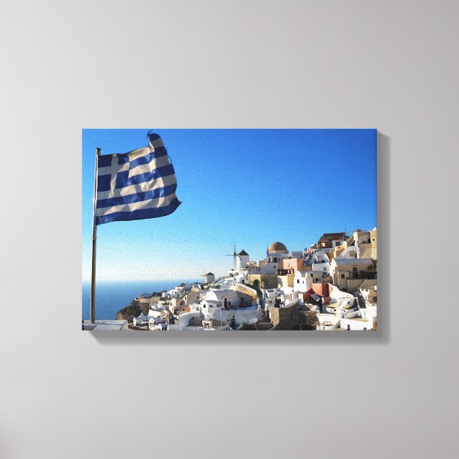 Canvas Santorini, cidade medieval grega (Frente)