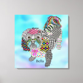 Canvas Shih Tzu bonita e colorida 24"x24"