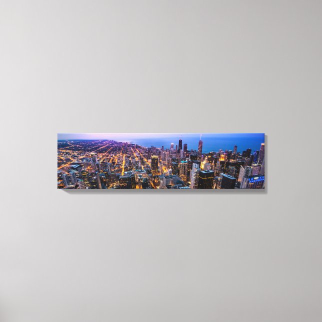 Canvas Skyline View Aérea do Centro Chicago (Frente)