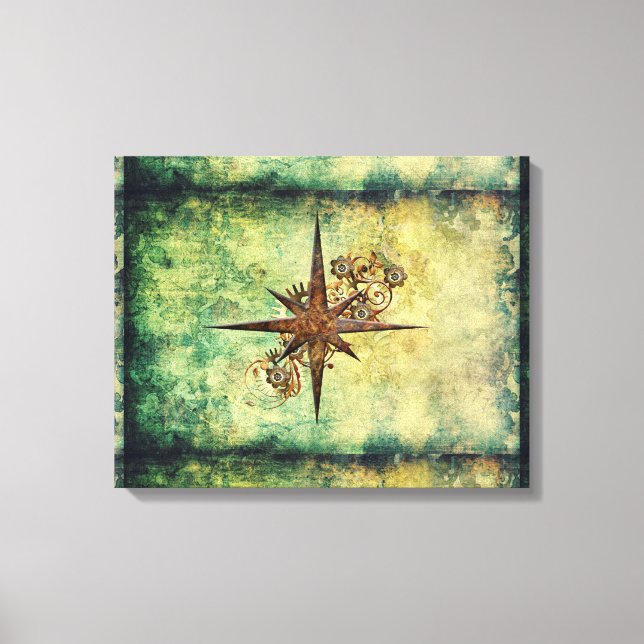 Canvas Steampunk Compass Star (Frente)