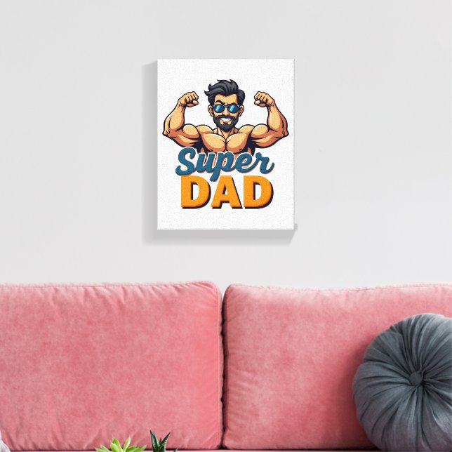 Canvas Super Pai - Arte de Parede Engraçado Negrit (Insitu(Sala de estar))