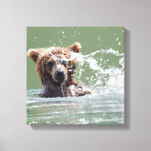 Canvas superiores 12x12 com o filhote de urso do