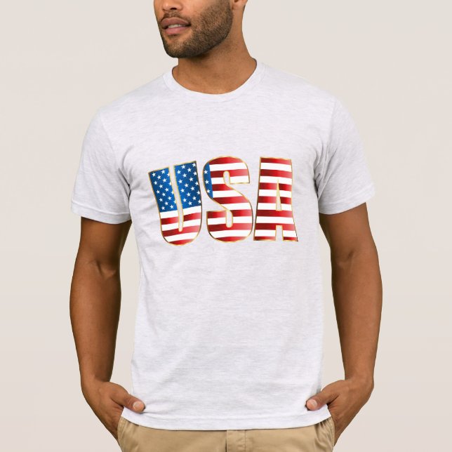 Canvas T-Shirt-USA - Bandeira T-Shirt (Frente)