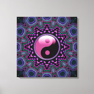 Canvas Tribal Sun Rosa Yin Yang
