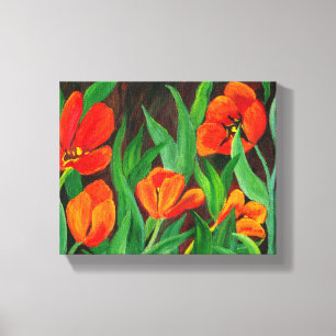 Canvas vermelhas das tulipas