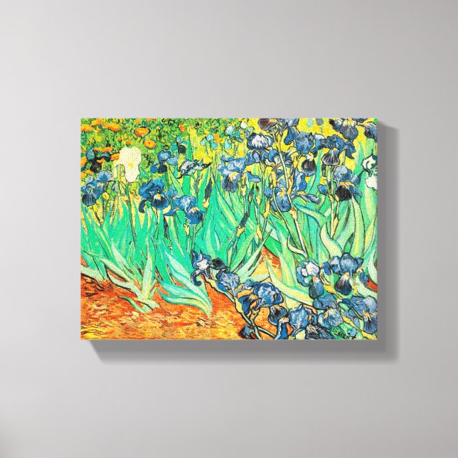 Canvas Vincent van Gogh irrises 1889 Blue Flowers (Frente)