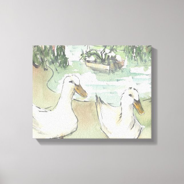 Canvas "Watercolor Sketch/Ducks Paris" (Frente)