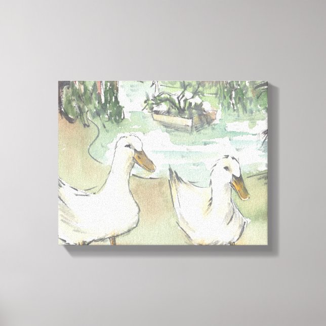 Canvas "Watercolor Sketch/Ducks Paris" (Frente)