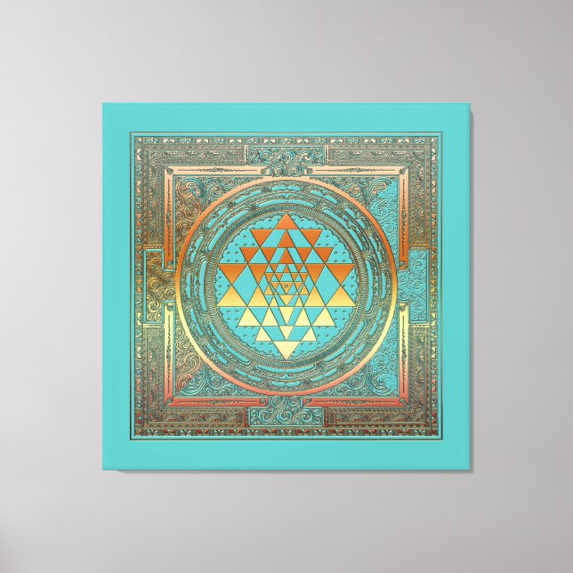 canvas yoga manala chakra - símbolo de ouro turque (Frente)