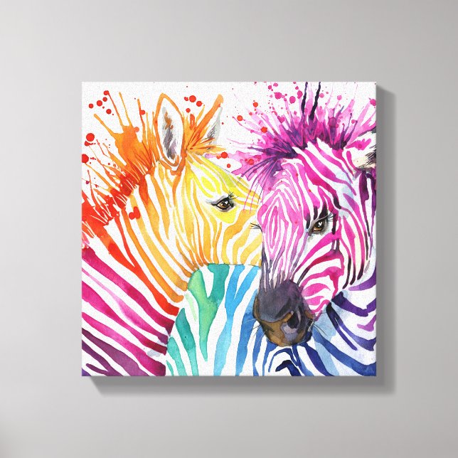 Canvas Zebra Rainbow (Frente)