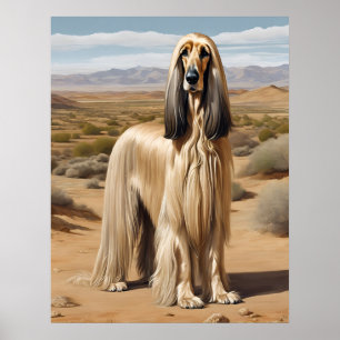 Cão Afegão - Impressão de Arte Canina