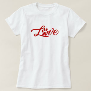 Cão Amor Pata T-Shirt