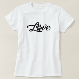 Cão Amor Pata T-Shirt