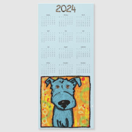 Cão azul, magnético, ano para ver o calendário