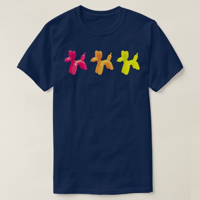 Cão-Balão Colorido, Camisetas Para Crianças (Frente do Design)