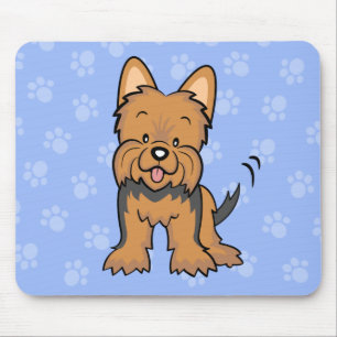 Cão bonito Yorkie Mousepad dos desenhos animados