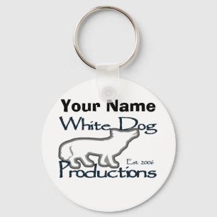 Cão branco - chaveiro (personalize ou personalize