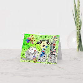 Cão Cachorro, Gato e Rato - Cartão de Saudação de