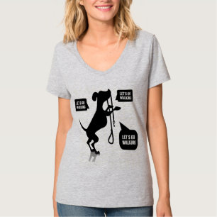 Cão, cães, cão que anda, t-shirt do caminhante