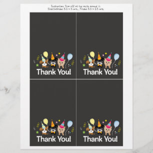 cão, Cartões de agradecimentos de aniversário d