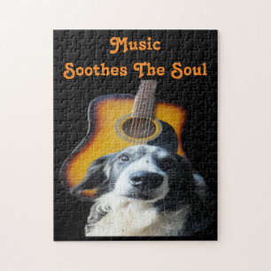 Cão da guitarra do quebra-cabeça