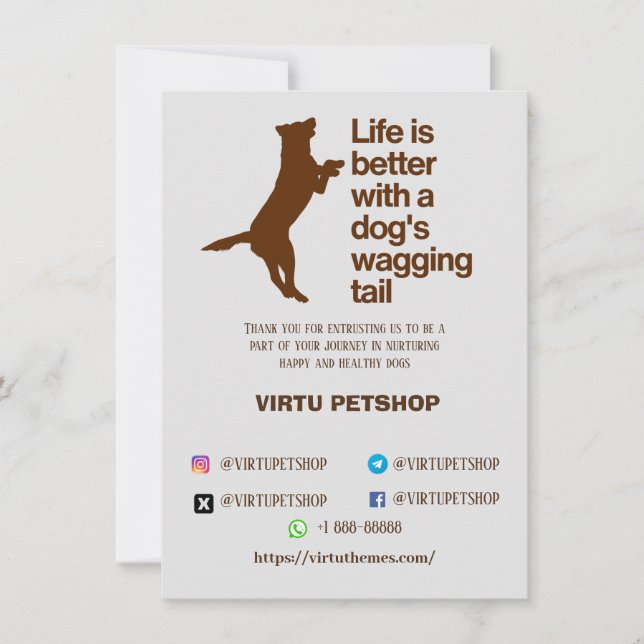 cão da loja de cartões de agradecimentos (Frente)