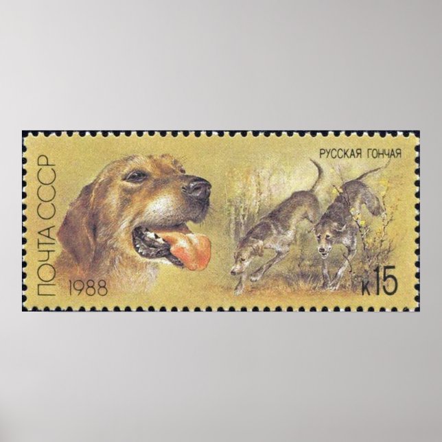 Cão de caça à Poster de Carimbo da URSS 03 (Frente)