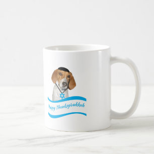 Cão de cão engraçado da caneca de Thanksgivukkah