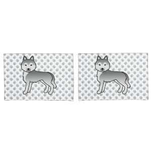 Cão De Cartografia E Patas Silver Siberian Husky