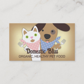 cão de gato casado cartões de visitas de chef de c