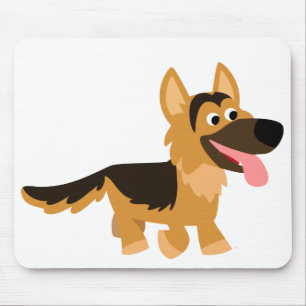 Cão de german shepherd bonito Mousepad dos desenh