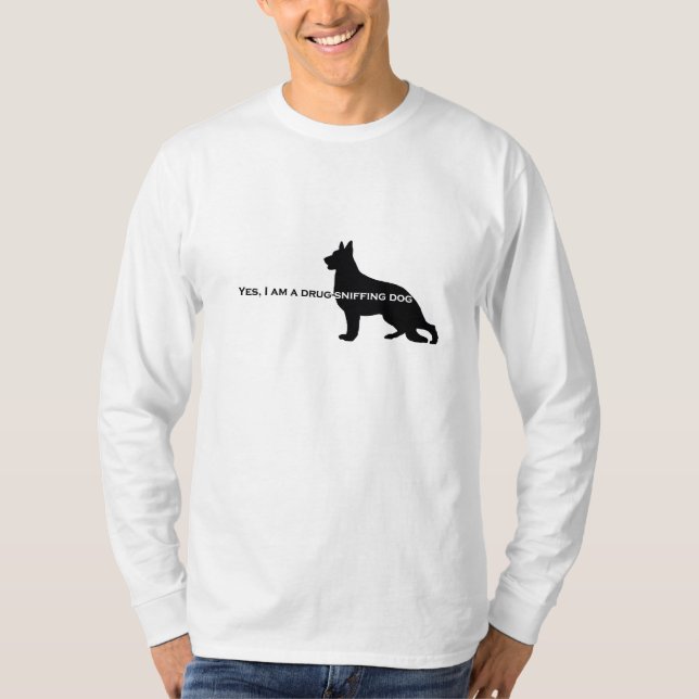Cão de german shepherd - camiseta de cão Sniffing (Frente)