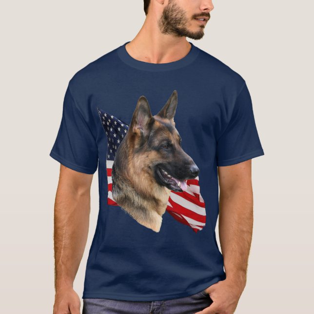 Cão de german shepherd headstudy com camisa da (Frente)