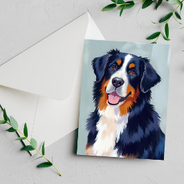 Cão de Montanha Bernês | Cartão de Pet Watercolor