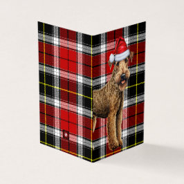 Cão de Natal Airedale Terrier com Xadrez de Férias